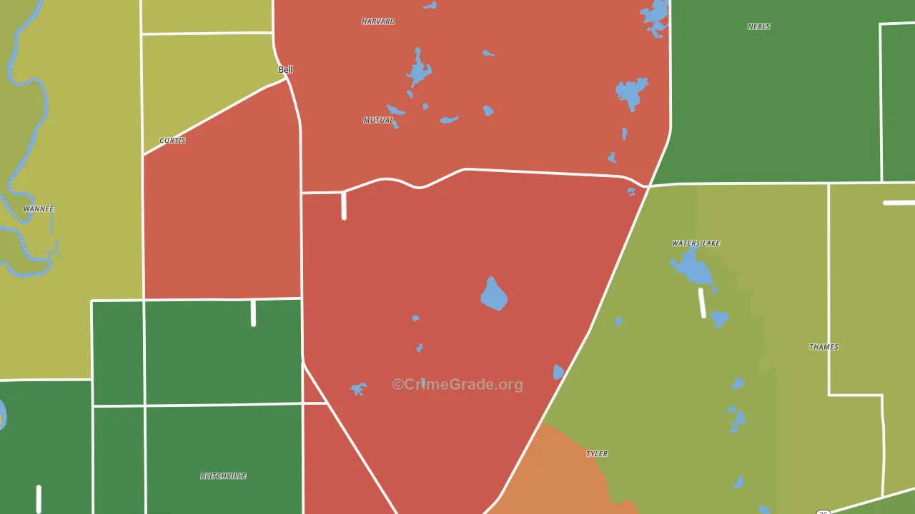 Gilchrist County, FL Map of Drug-Related Crime Rates