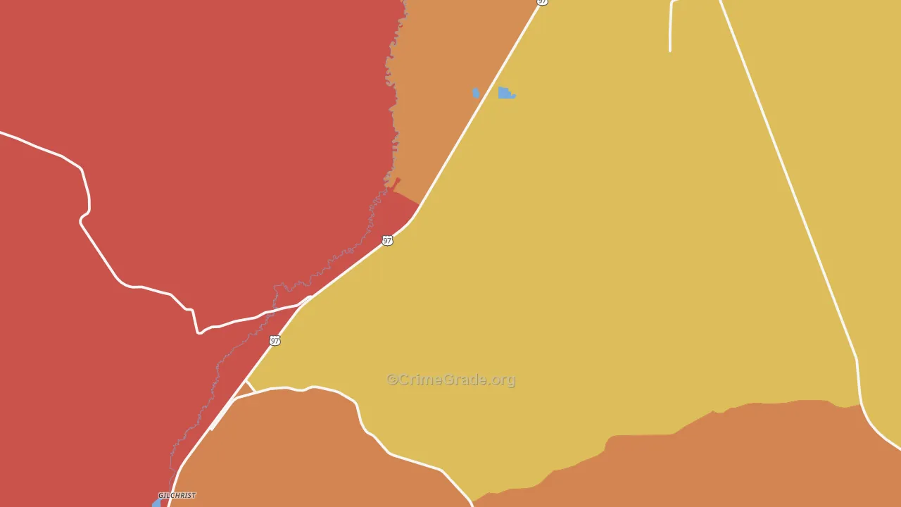Gilchrist, OR Map of Drug-Related Crime Rates