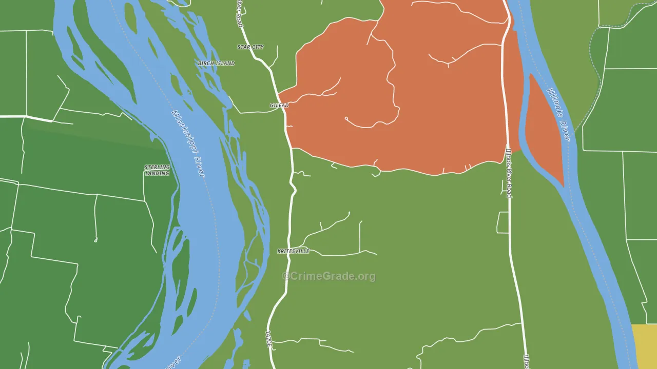 Gilead, IL Map of Drug-Related Crime Rates