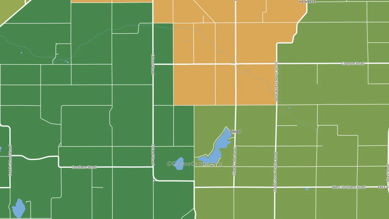 Gilead, MI Map of Drug-Related Crime Rates