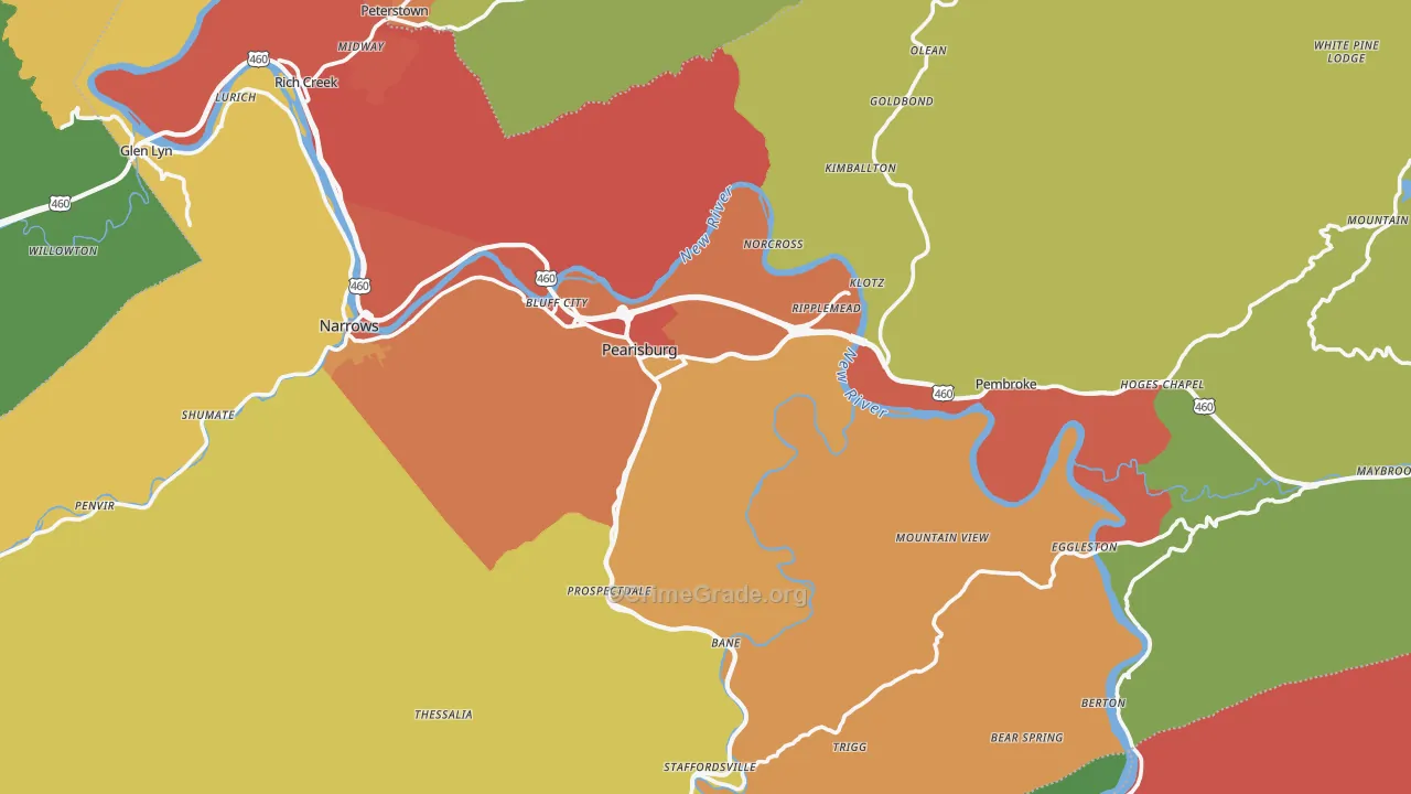 Giles County, VA Map of Drug-Related Crime Rates