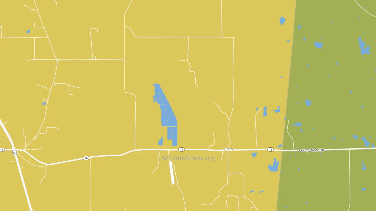 Giles, MS Map of Drug-Related Crime Rates