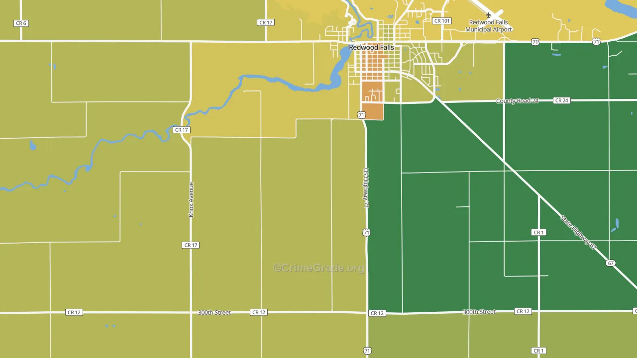 Gilfillan, MN Map of Drug-Related Crime Rates