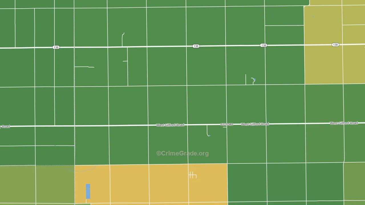 Gilford, MI Map of Drug-Related Crime Rates