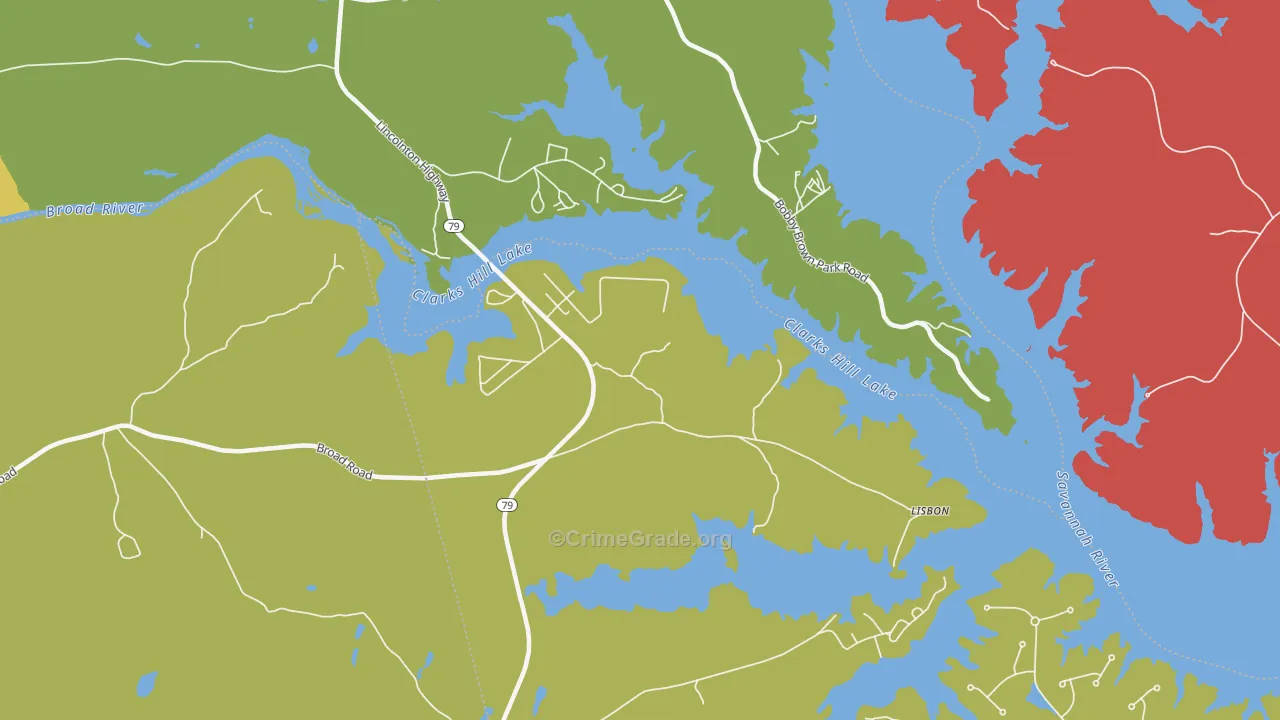 Gill, GA Map of Drug-Related Crime Rates