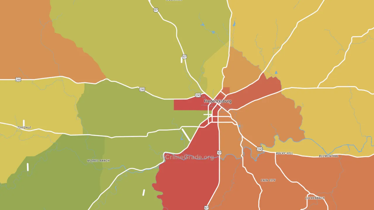 Gillespie County, TX Map of Drug-Related Crime Rates