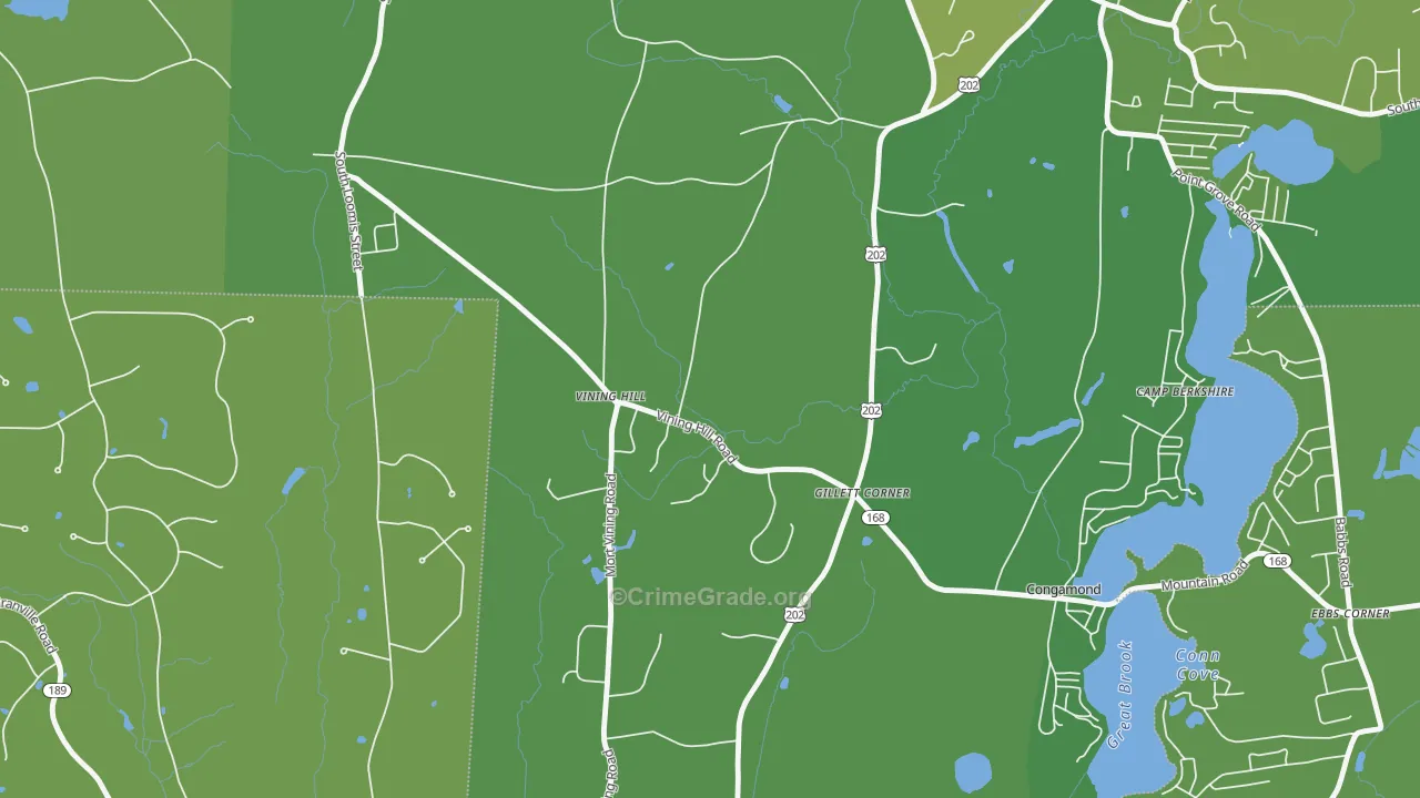 Gillett Corner, MA Map of Drug-Related Crime Rates