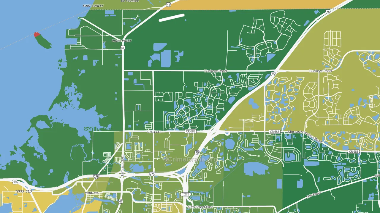 Gillett, FL Map of Drug-Related Crime Rates