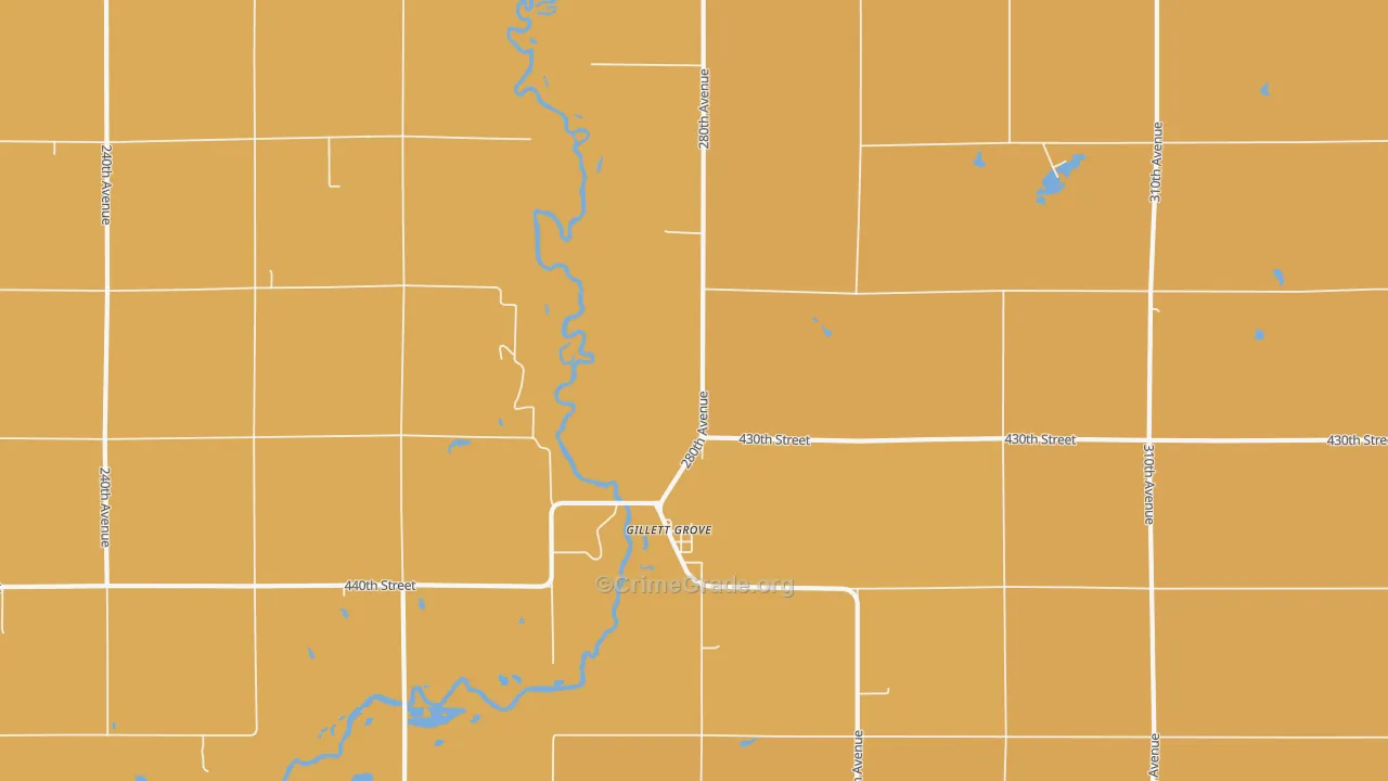 Gillett Grove, IA Map of Drug-Related Crime Rates