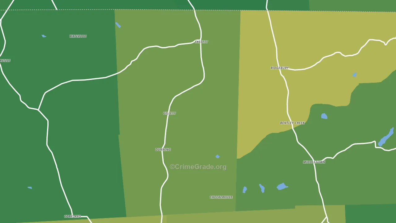 Gillett, PA Map of Drug-Related Crime Rates