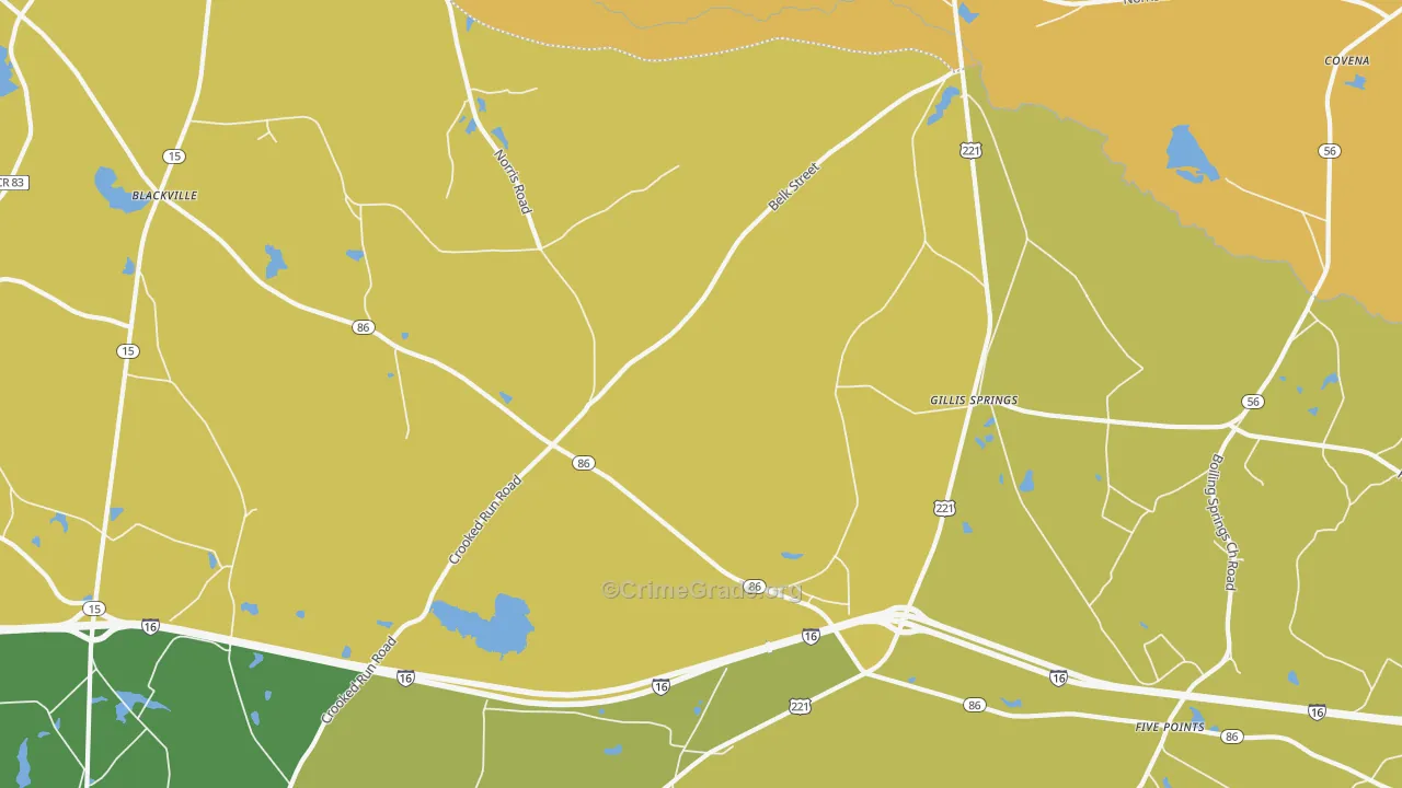 Gillis Springs, GA Map of Drug-Related Crime Rates
