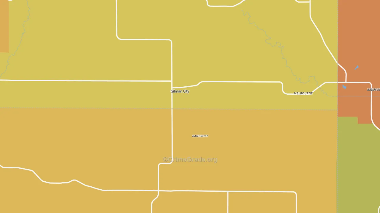 Gilman City, MO Map of Drug-Related Crime Rates