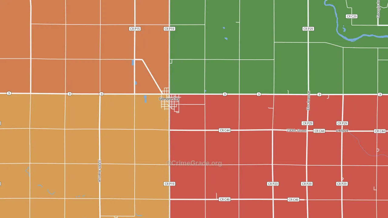 Gilmore City, IA Map of Drug-Related Crime Rates