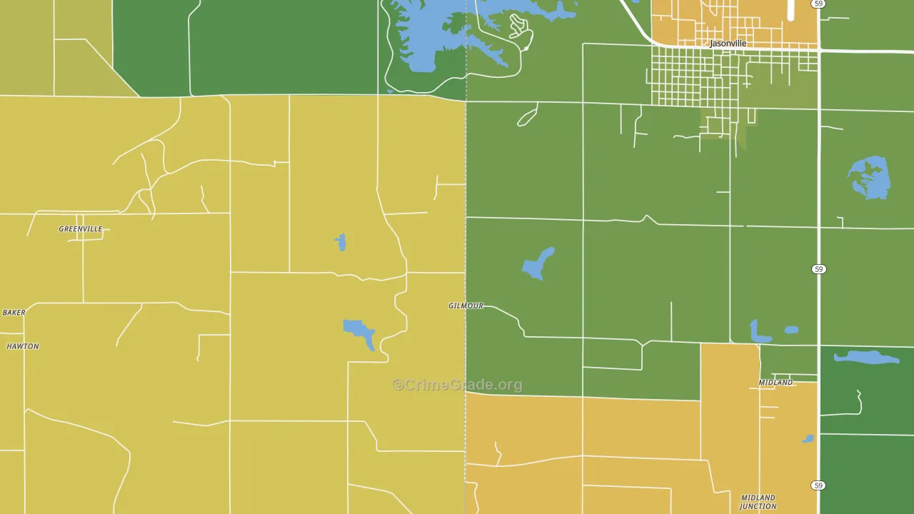 Gilmour, IN Map of Drug-Related Crime Rates