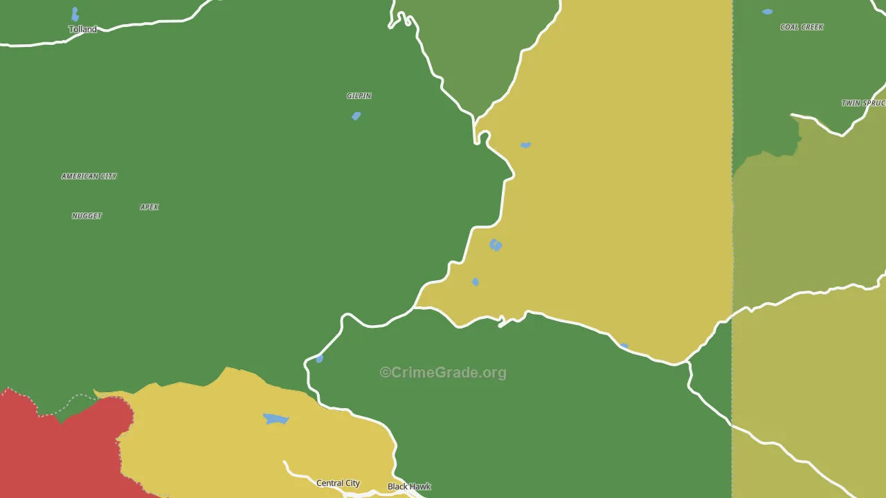 Gilpin County, CO Map of Drug-Related Crime Rates