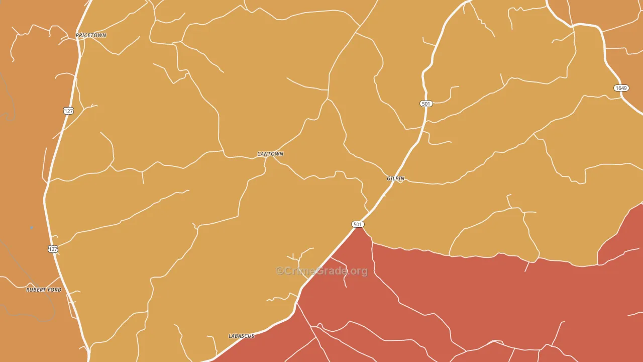 Gilpin, KY Map of Drug-Related Crime Rates