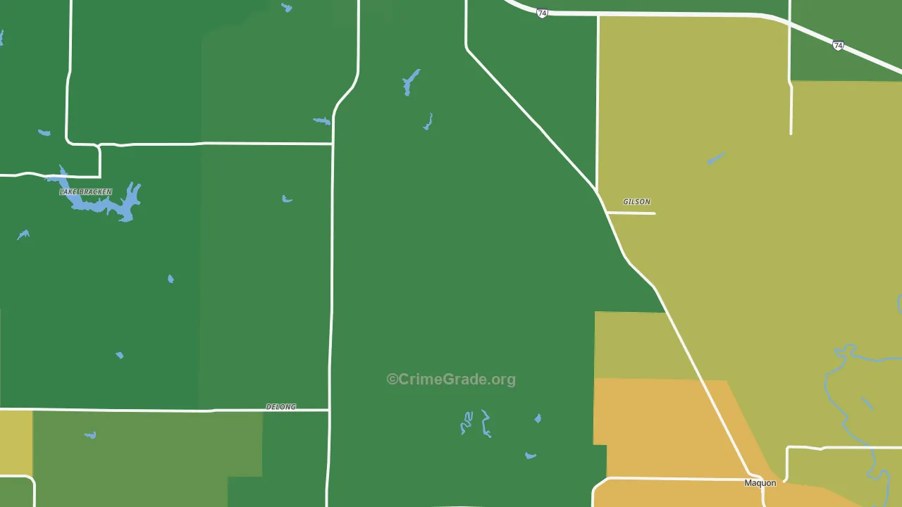 Gilson, IL Map of Drug-Related Crime Rates