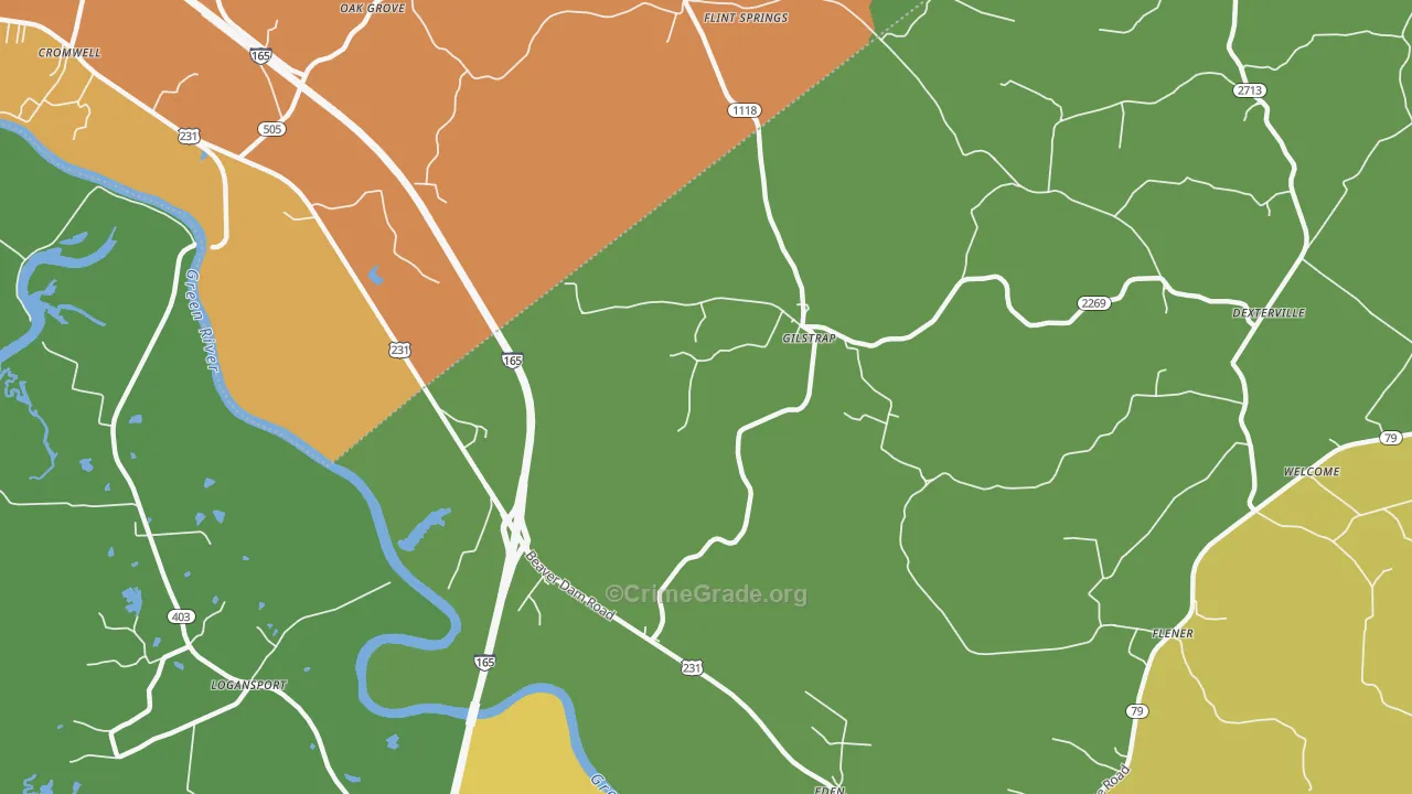 Gilstrap, KY Map of Drug-Related Crime Rates
