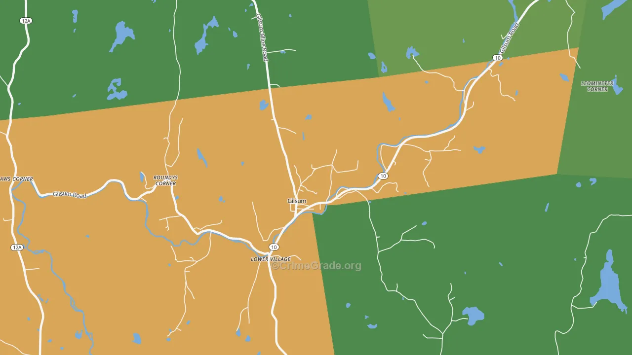 Gilsum, NH Map of Drug-Related Crime Rates
