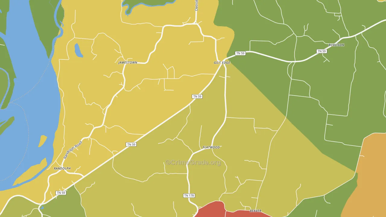 Gilt Edge, TN Map of Drug-Related Crime Rates