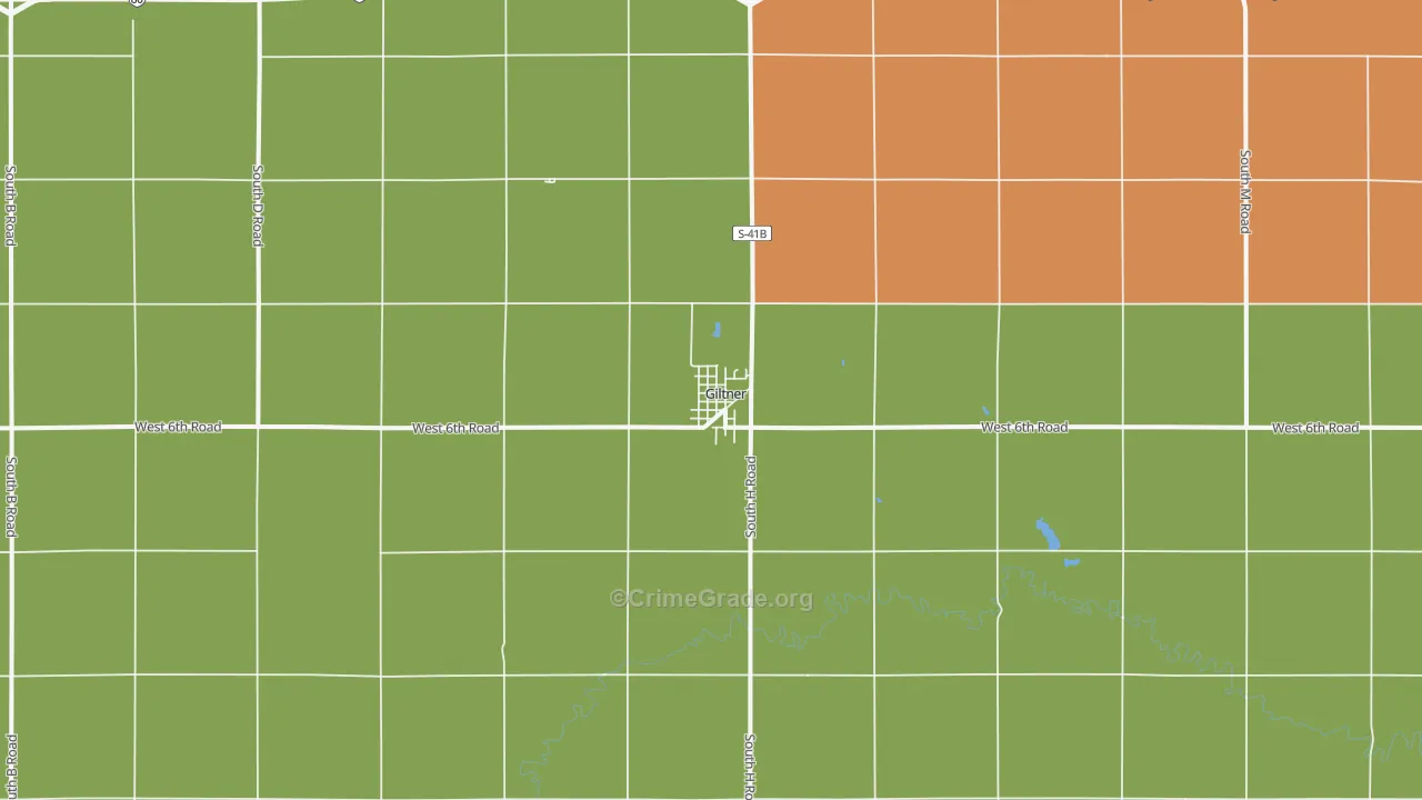 Giltner, NE Map of Drug-Related Crime Rates