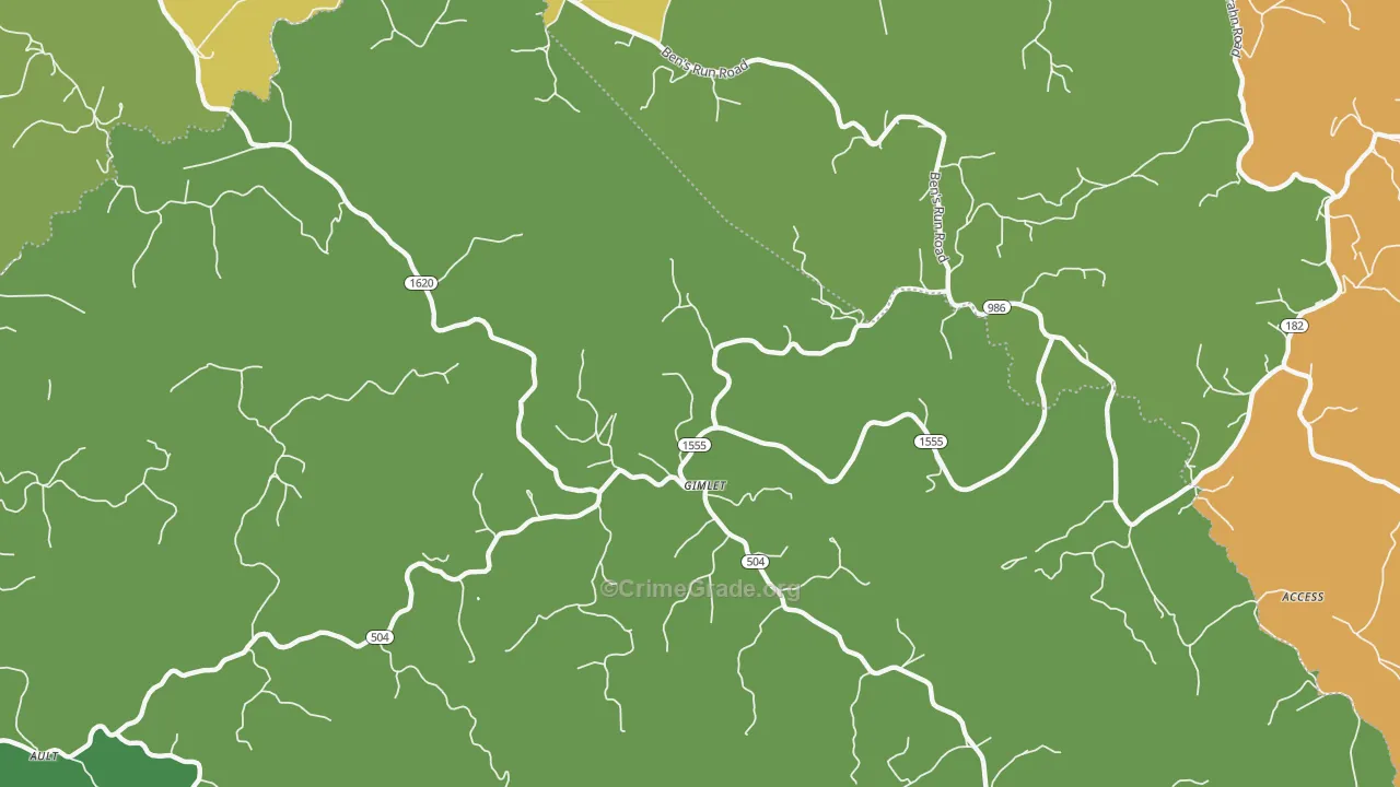 Gimlet, KY Map of Drug-Related Crime Rates