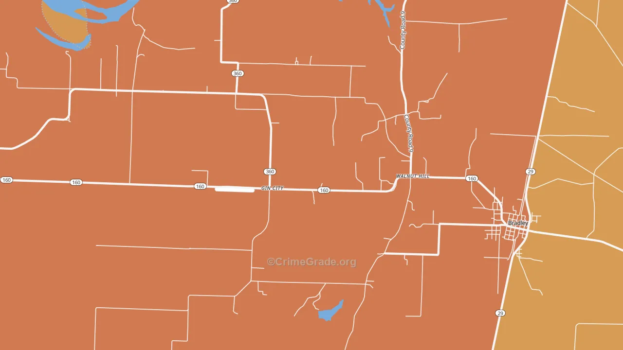 Gin City, AR Map of Drug-Related Crime Rates