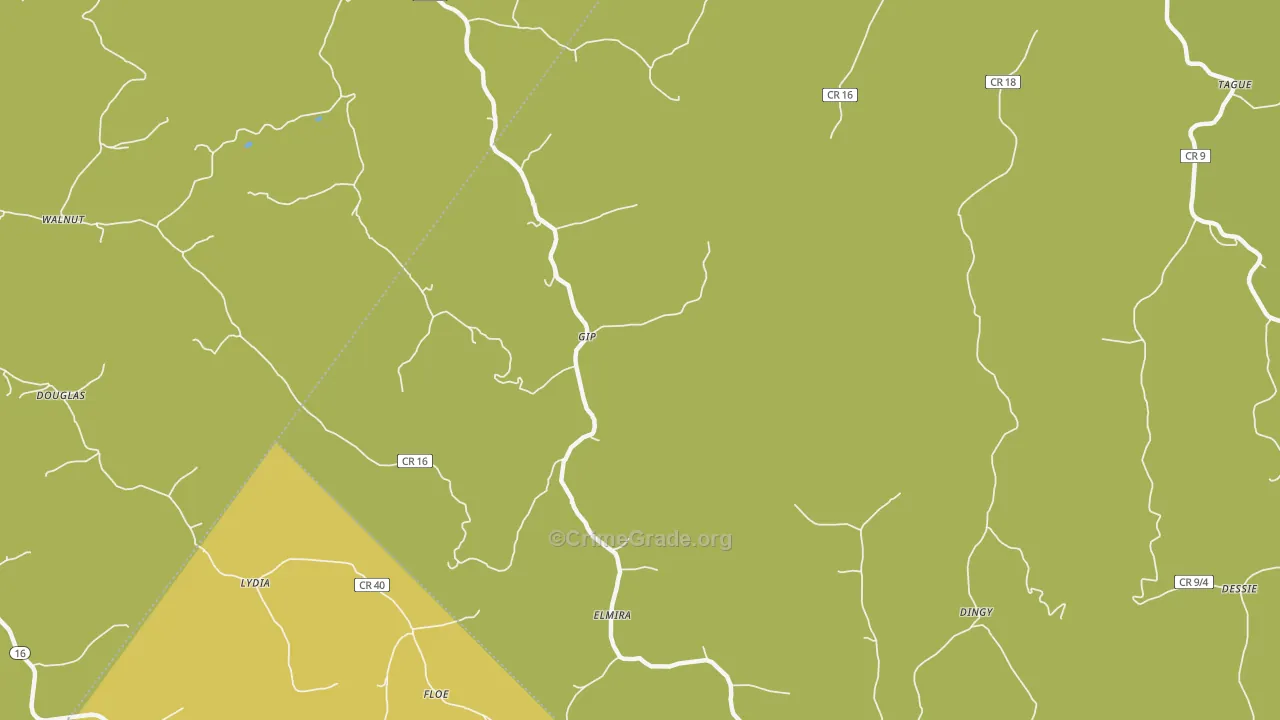 Gip, WV Map of Drug-Related Crime Rates
