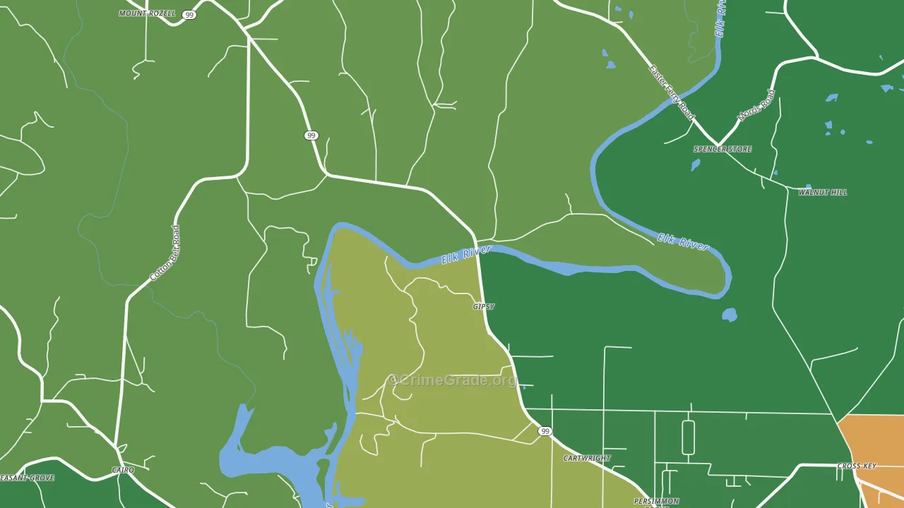 Gipsy, AL Map of Drug-Related Crime Rates