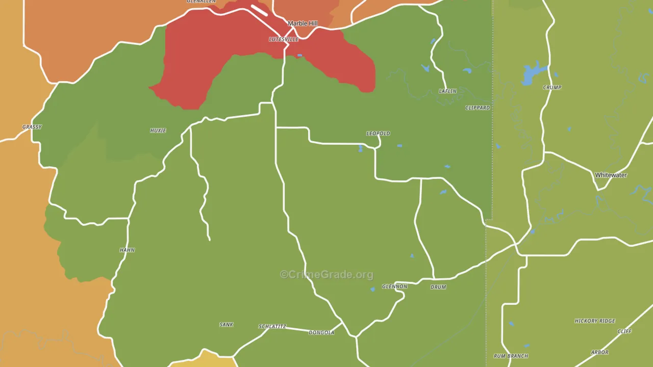 Gipsy, MO Map of Drug-Related Crime Rates