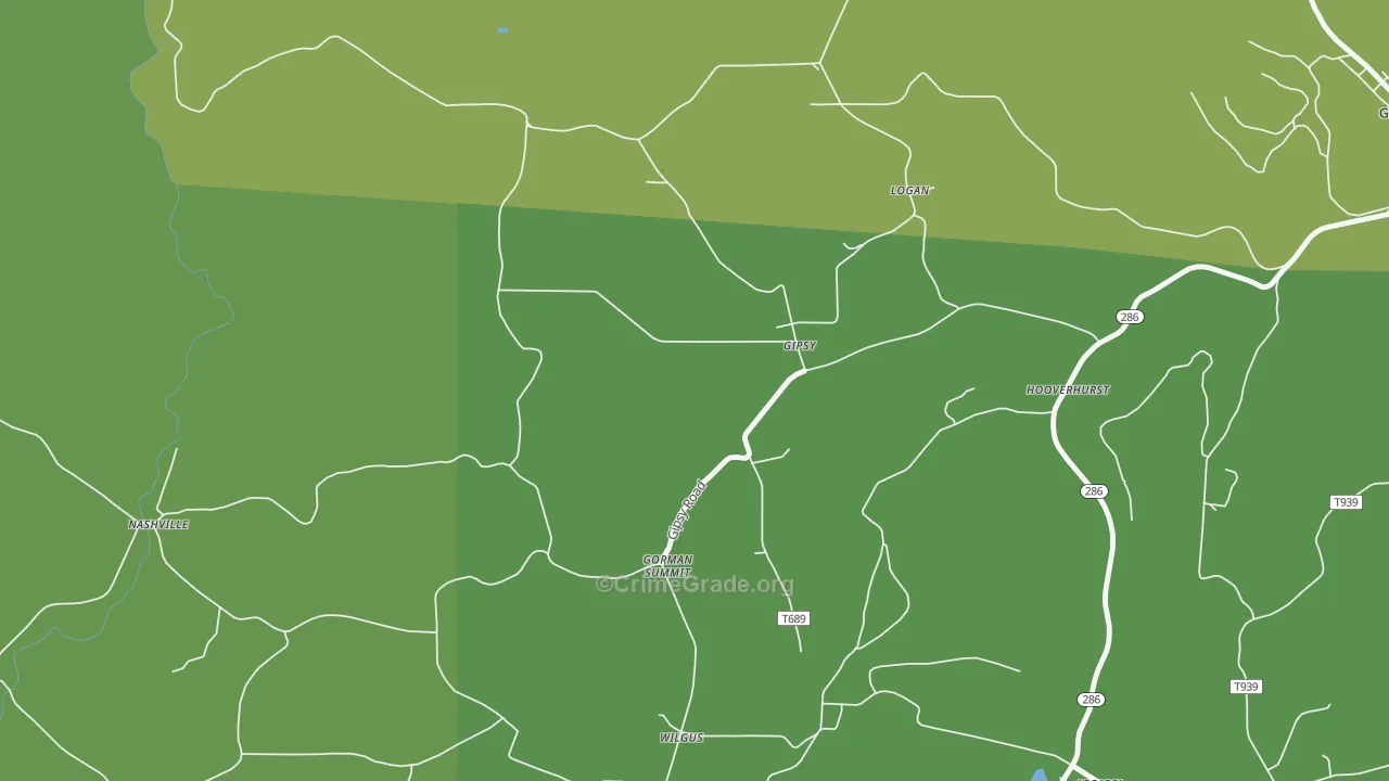 Gipsy, PA Map of Drug-Related Crime Rates