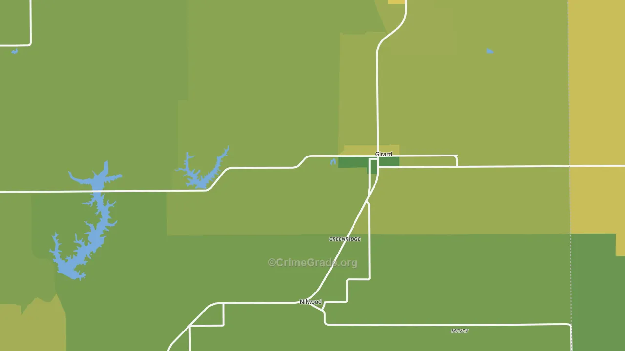 Girard, IL Map of Drug-Related Crime Rates