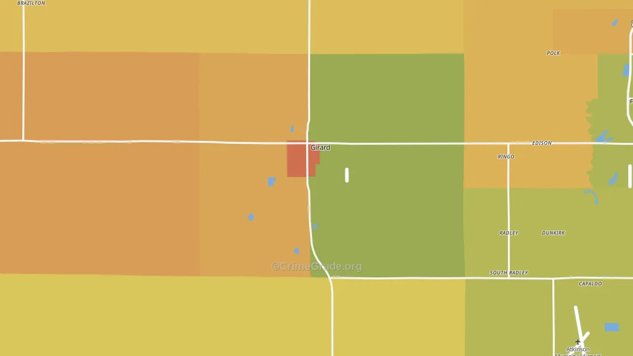 Girard, KS Map of Drug-Related Crime Rates