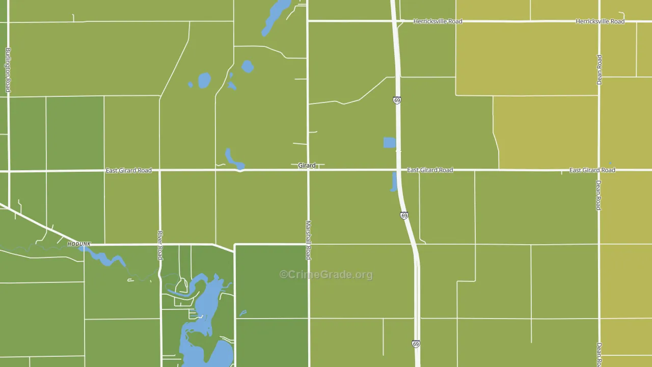 Girard, MI Map of Drug-Related Crime Rates