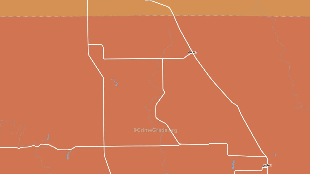 Girard, TX Map of Drug-Related Crime Rates