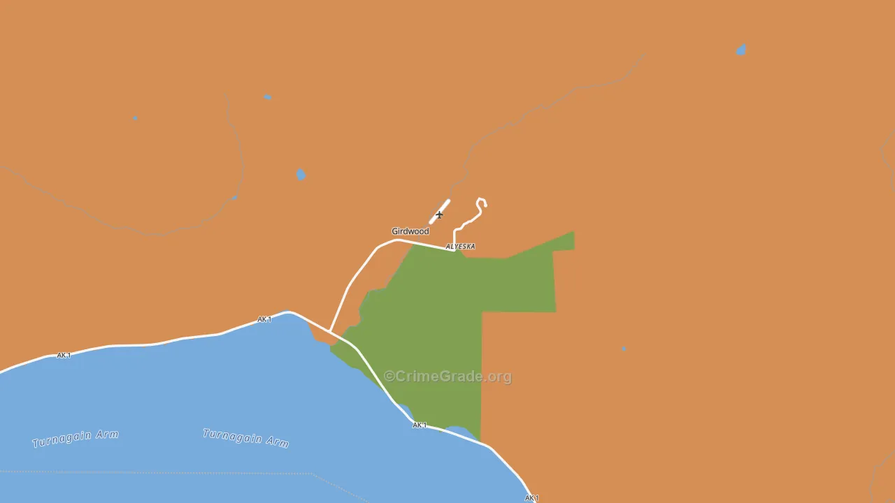 Girdwood, AK Map of Drug-Related Crime Rates