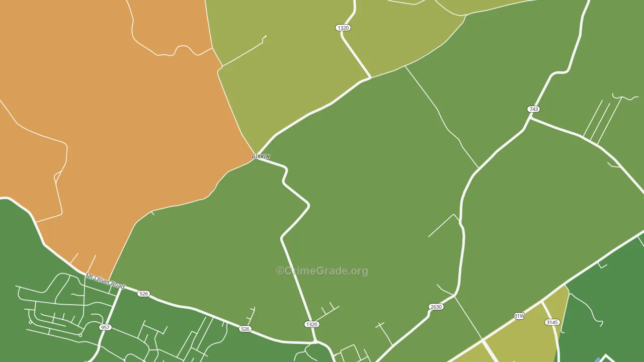 Girkin, KY Map of Drug-Related Crime Rates