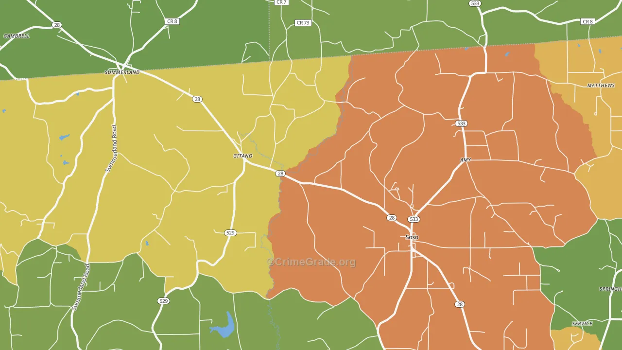 Gitano, MS Map of Drug-Related Crime Rates