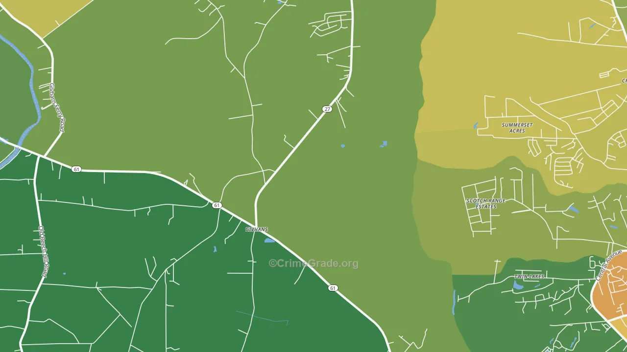 Givhans, SC Map of Drug-Related Crime Rates