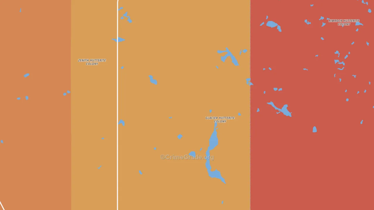 Glacier Colony, MT Map of Drug-Related Crime Rates