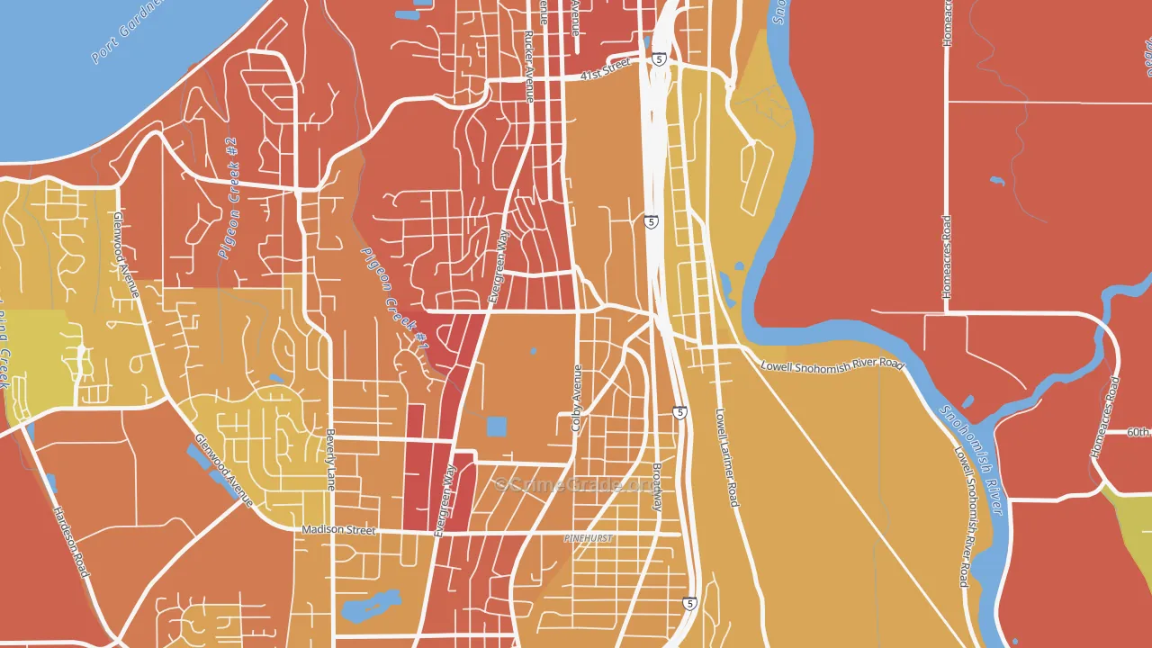 Glacier View, Everett, WA Map of Drug-Related Crime Rates