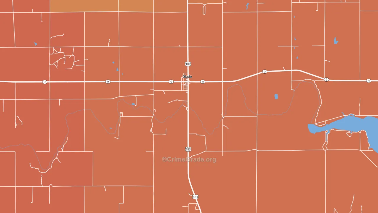 Glade, KS Map of Drug-Related Crime Rates