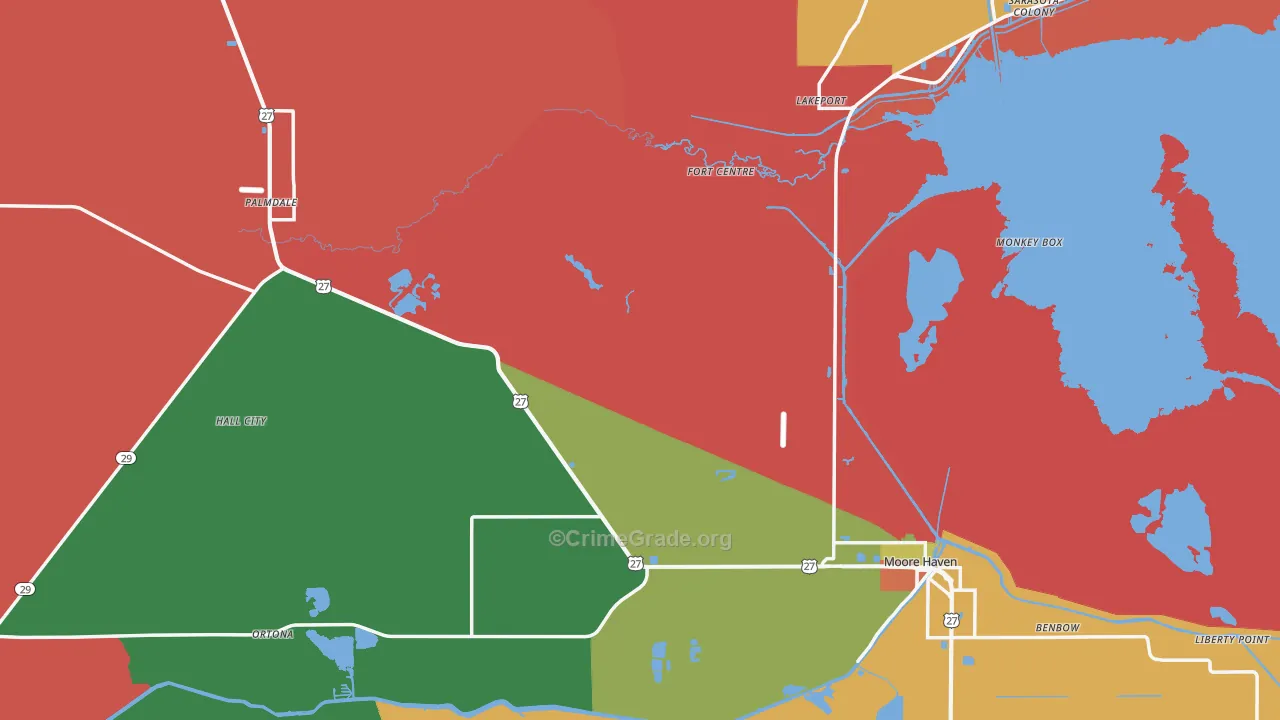 Glades County, FL Map of Drug-Related Crime Rates