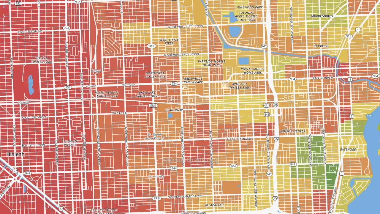 Gladeview, FL Map of Drug-Related Crime Rates