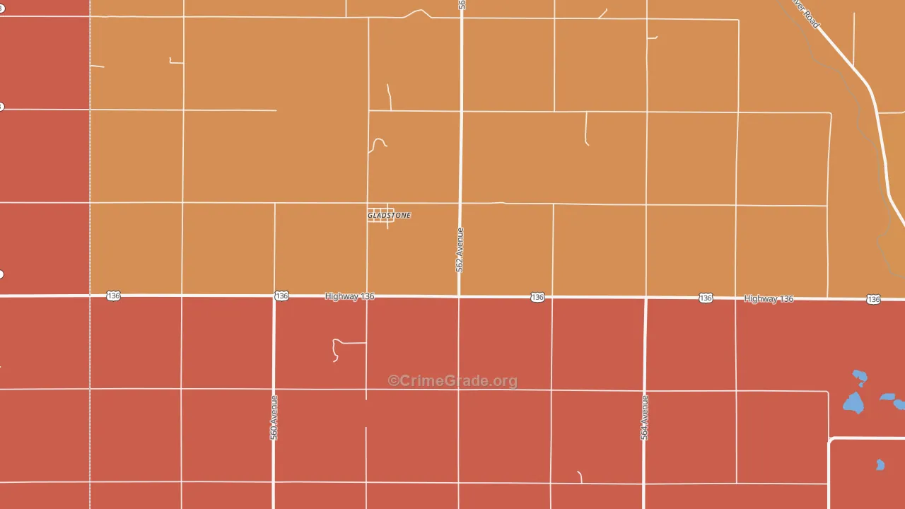 Gladstone, NE Map of Drug-Related Crime Rates