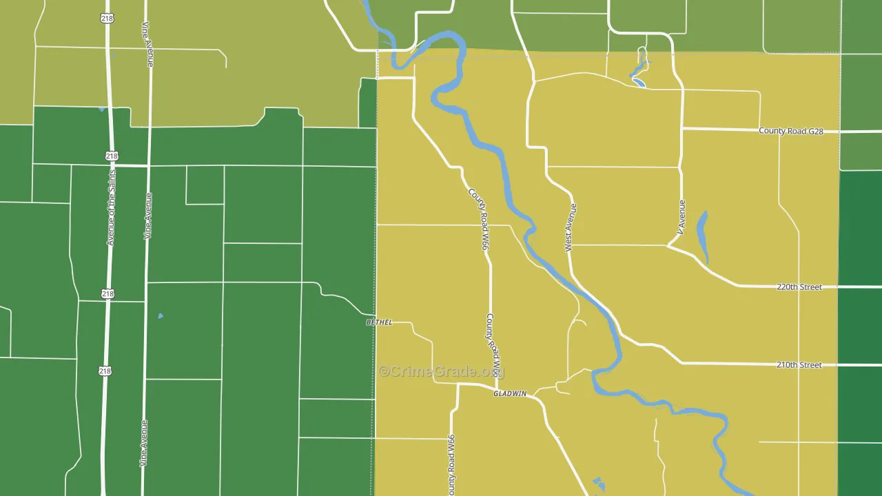 Gladwin, IA Map of Drug-Related Crime Rates