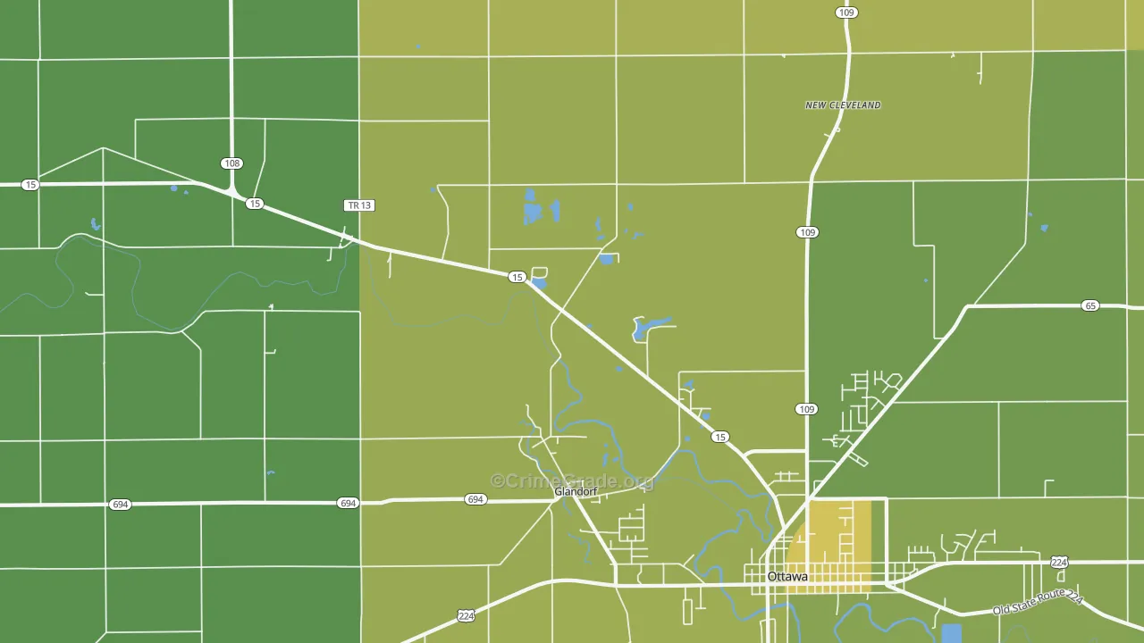 Glandorf, OH Map of Drug-Related Crime Rates