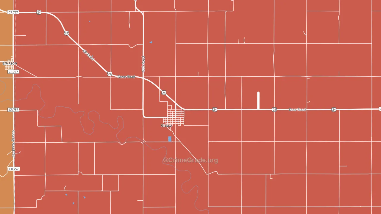 Glasco, KS Map of Drug-Related Crime Rates