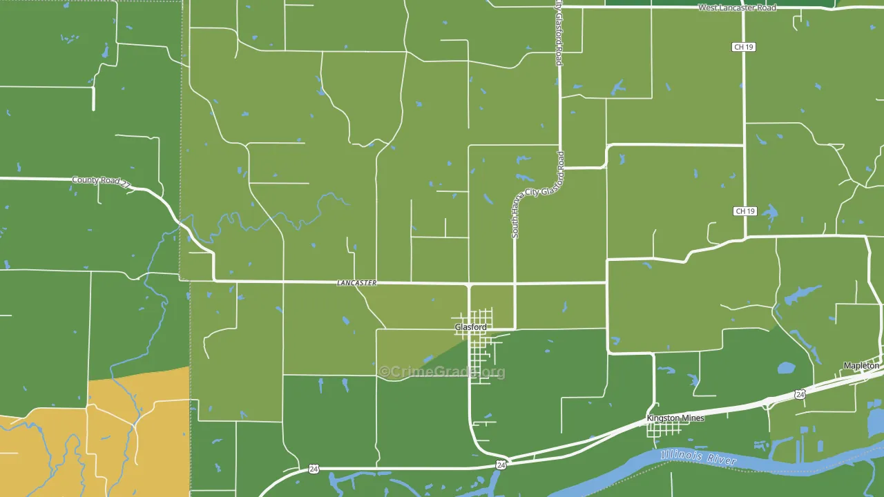Glasford, IL Map of Drug-Related Crime Rates