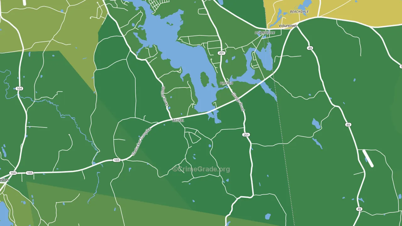 Glasgo, CT Map of Drug-Related Crime Rates